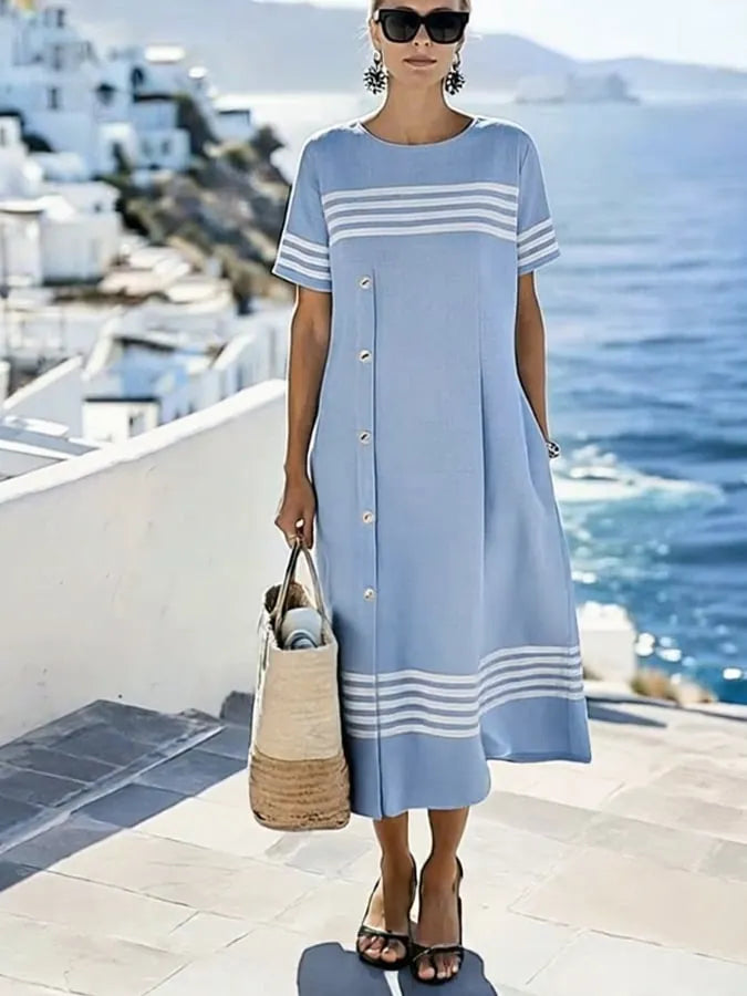 casual color block dress Casual Versatile Hooded Color-Block Straight Dress