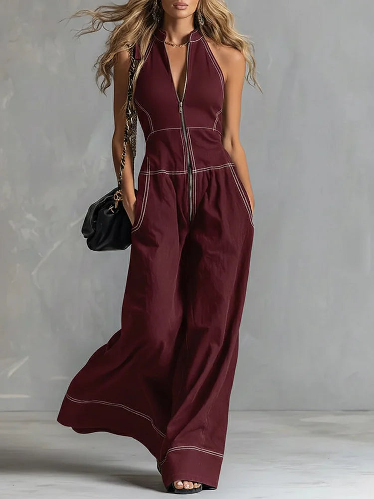 Casual Zippered Cotton Jumpsuit — The Ultimate Everyday Must-Have