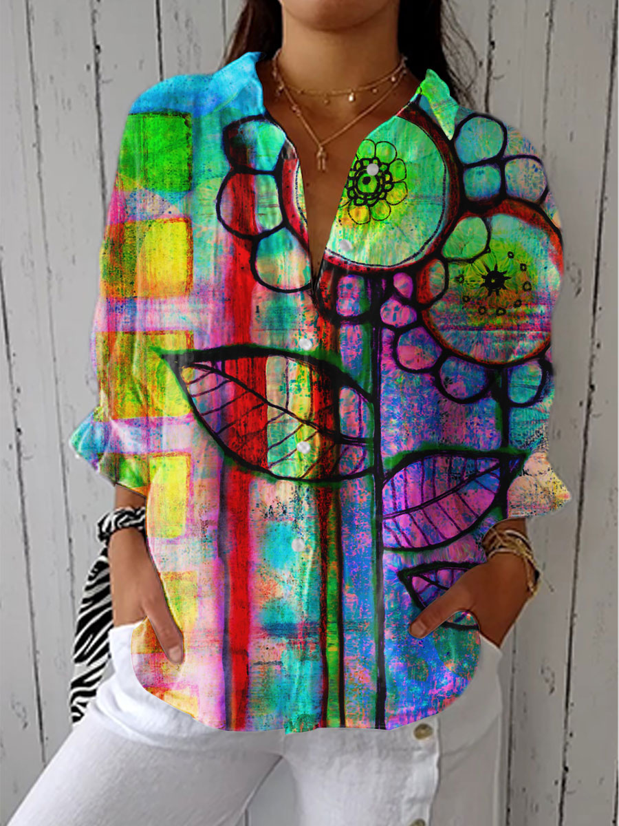 Ruth - Artistic Bloom Blouse