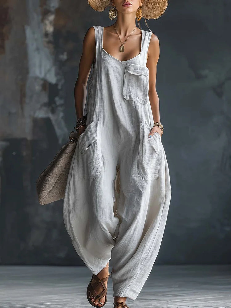 Cozy Loose-fitting Wide-leg Jumpsuit