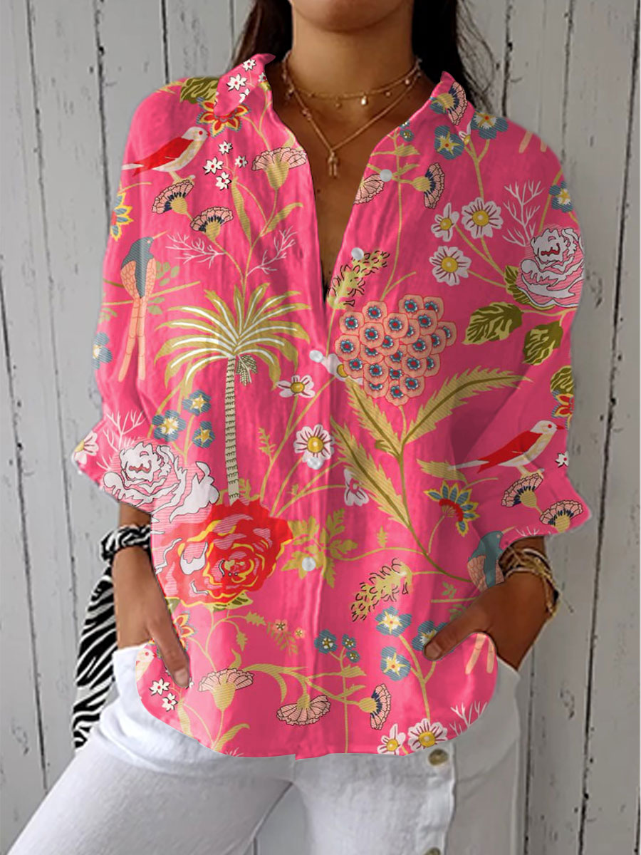 Joan - Tropical Blossom Blouse