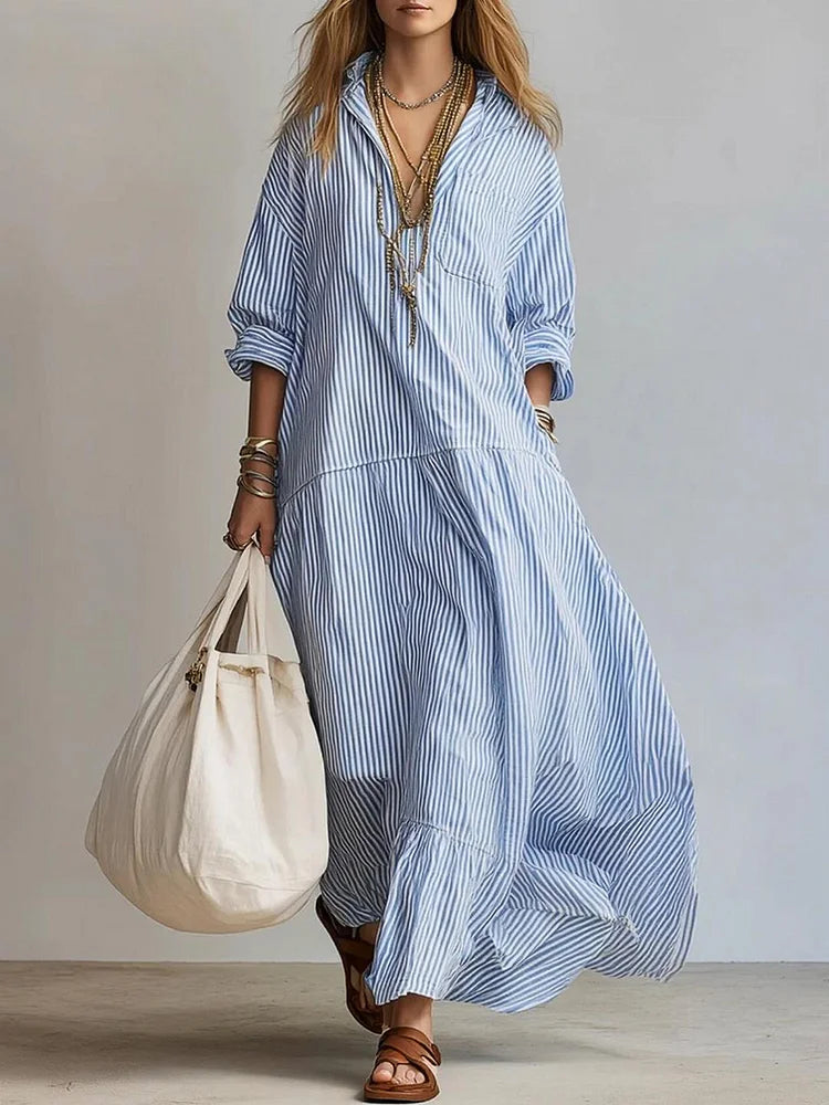 Women's Casual Striped Loose-fitting Dress