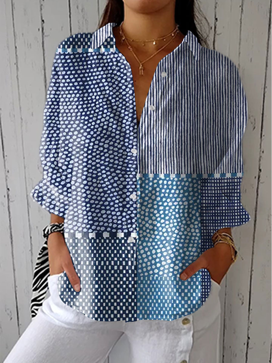 Melita - Ocean Patchwork Blouse