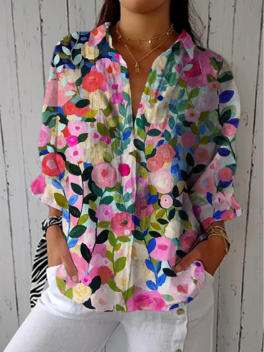 Cynthia - Bloom Canvas Blouse