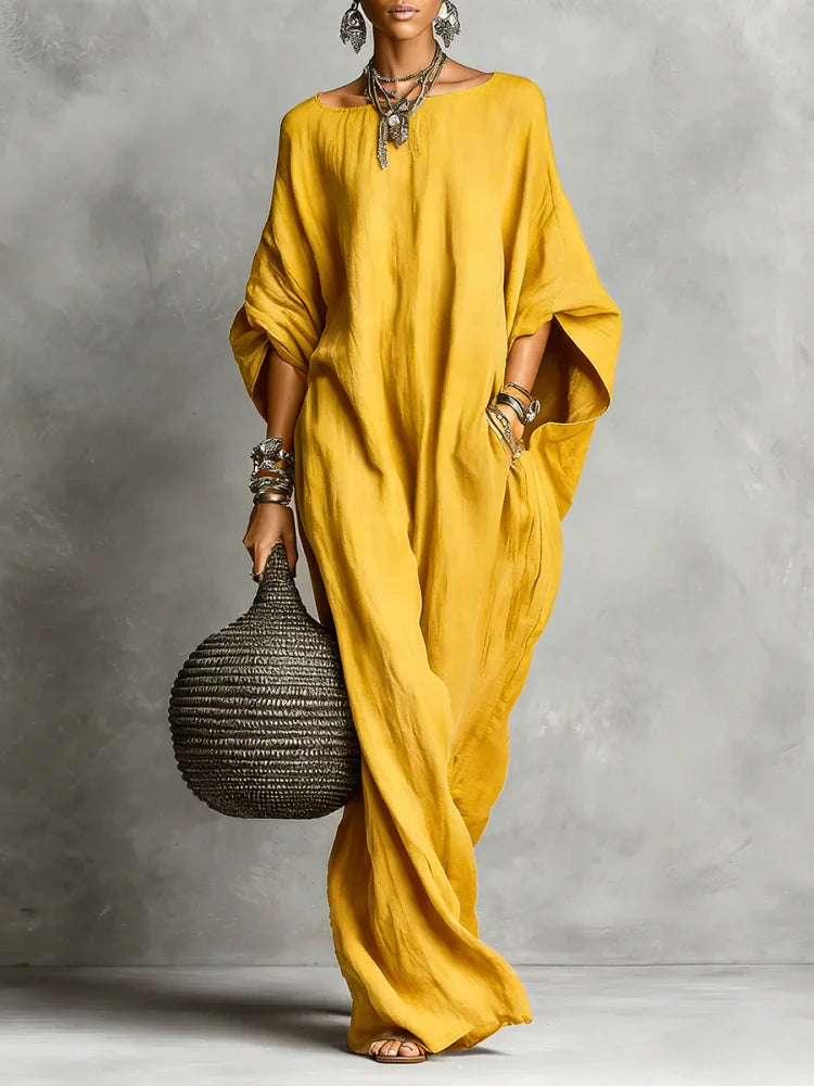 Limited Time Sale – 55% OFF Minimalist Casual Sleeveless Cotton And Linen Long Dress