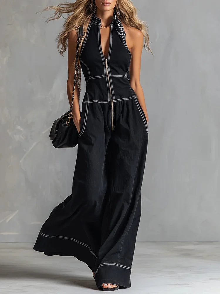 Casual Zippered Cotton Jumpsuit — The Ultimate Everyday Must-Have