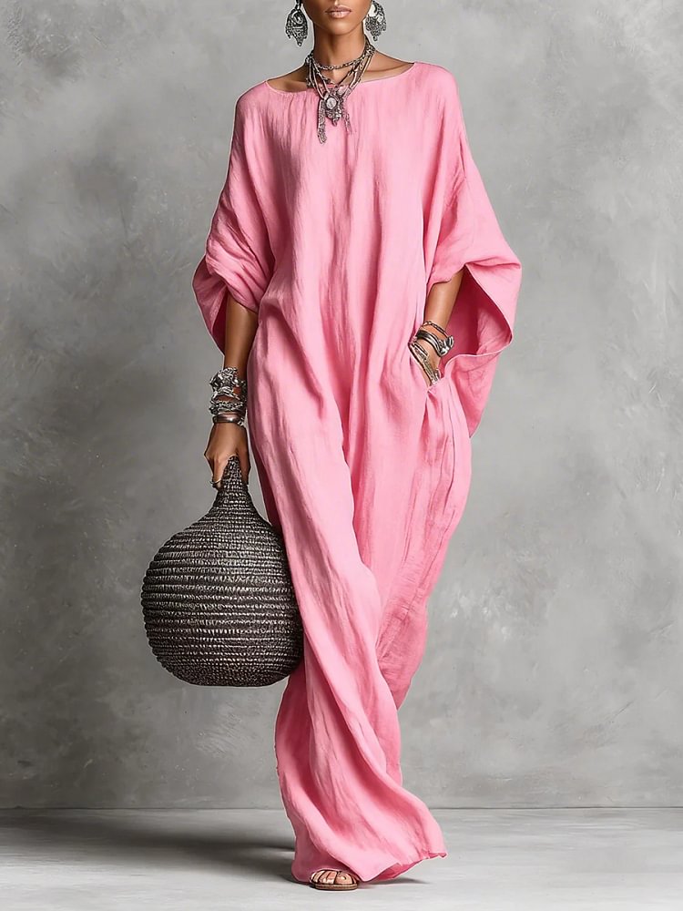 Limited Time Sale – 55% OFF Minimalist Casual Sleeveless Cotton And Linen Long Dress