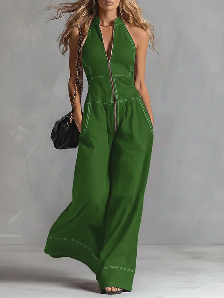 Casual Zippered Cotton Jumpsuit — The Ultimate Everyday Must-Have