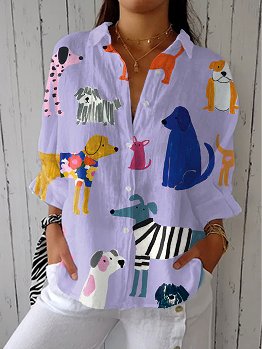 Jane - Playful Dogs Blouse