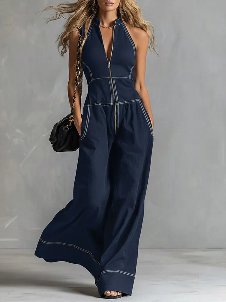 Casual Zippered Cotton Jumpsuit — The Ultimate Everyday Must-Have