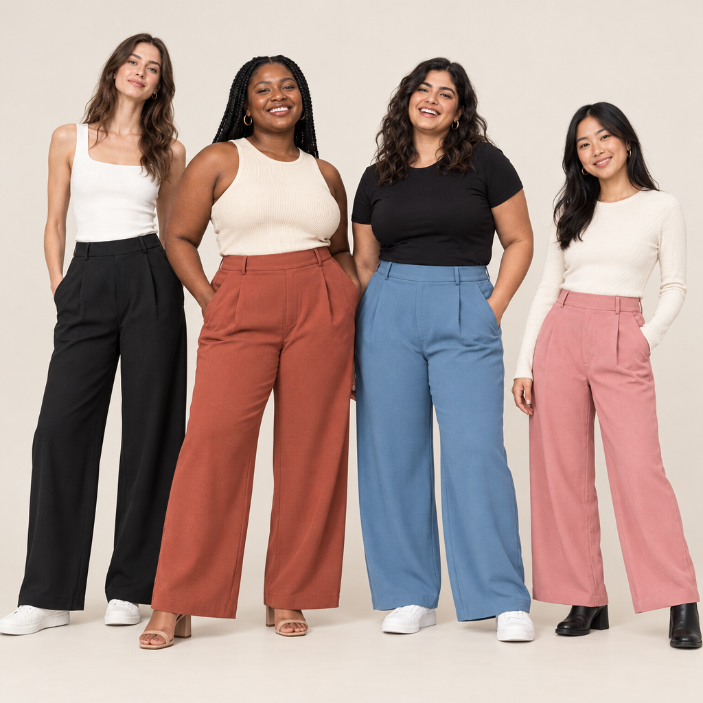 Elise Pants | Wide Comfort Tailored Pants | Essential Collection