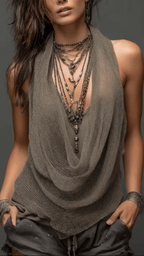 Casual & Sexy Knitted Tank Top Two-piece Set