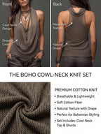 Casual & Sexy Knitted Tank Top Two-piece Set