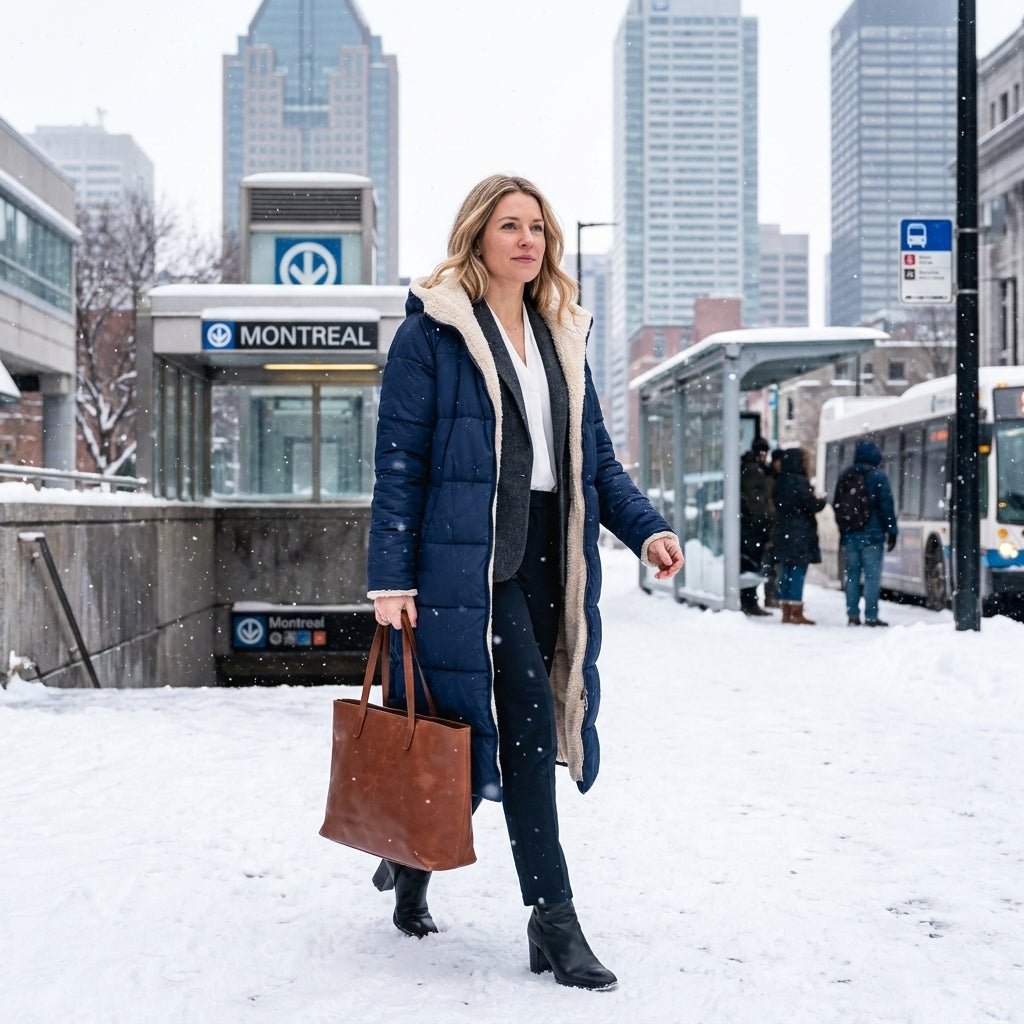 Reversible Long Sherpa Coat with Hood