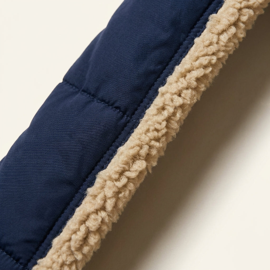 Reversible Long Sherpa Coat with Hood